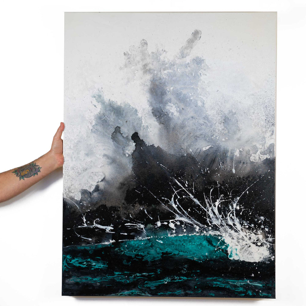 Breaking Through - Abstract Ocean Painting by Zach Crawford