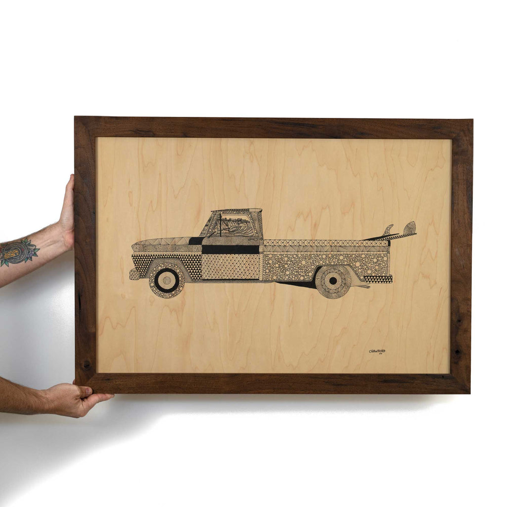 Chevy Pickup - Vintage Car Art Drawing by Zach Crawford
