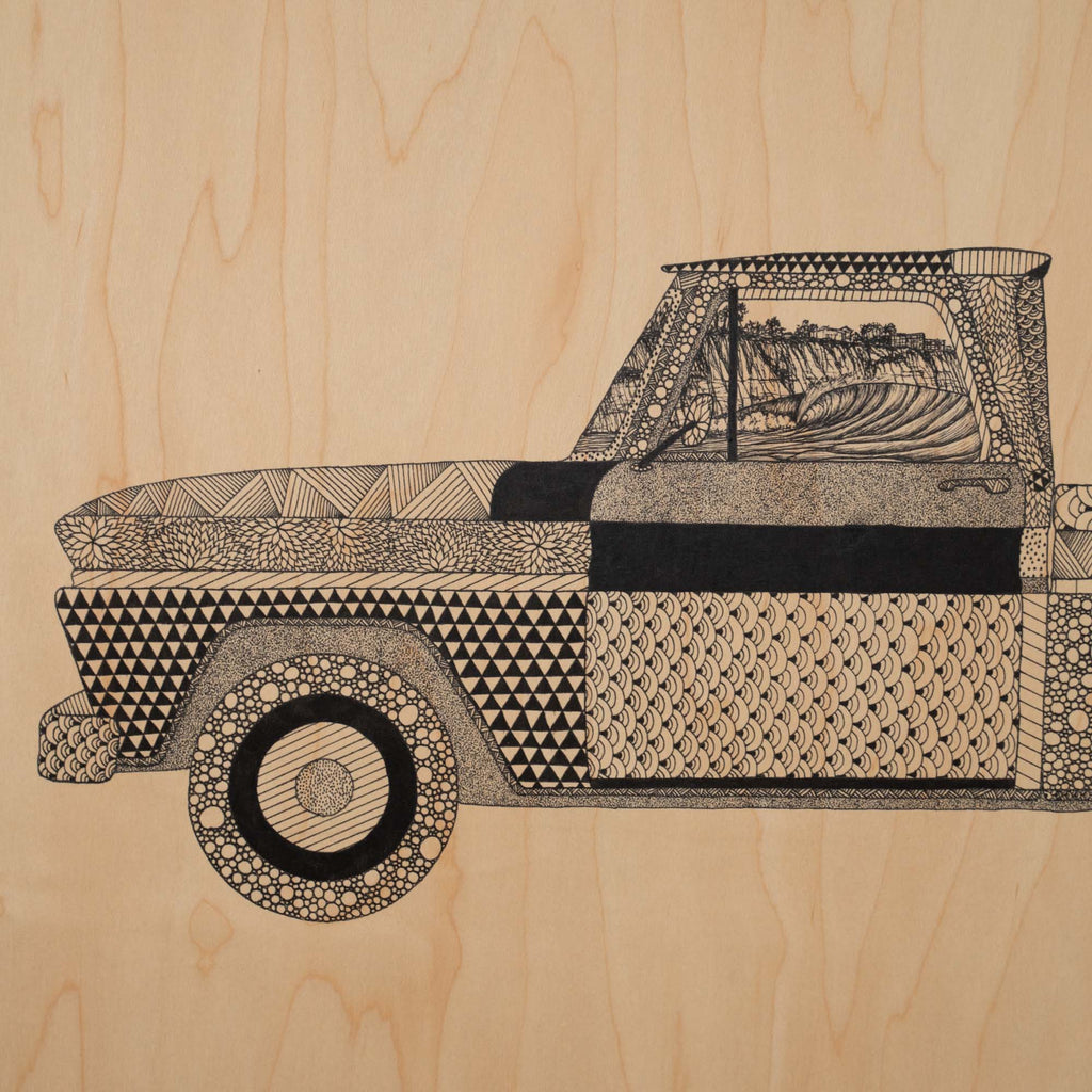 Chevy Pickup - Vintage Car Art Drawing by Zach Crawford