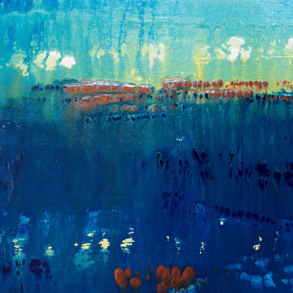 Copper Horizon - Abstract Ocean Painting by Zach Crawford