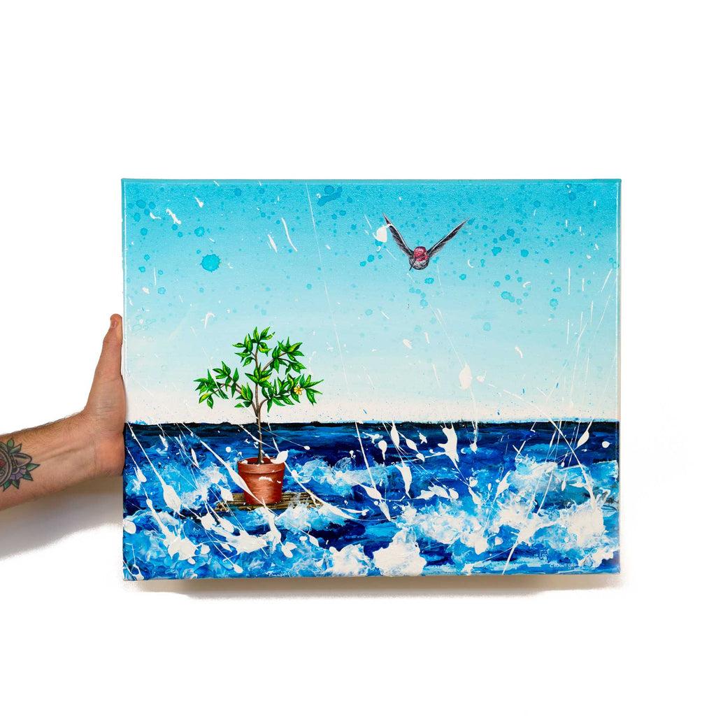 Floating Hopeful - Ocean Art Painting by Zach Crawford