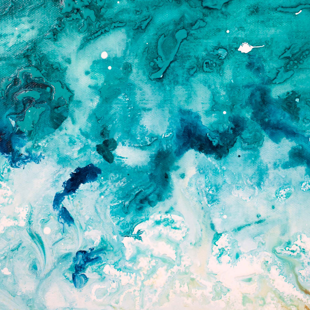 Golden Line - Abstract Ocean Painting by Zach Crawford