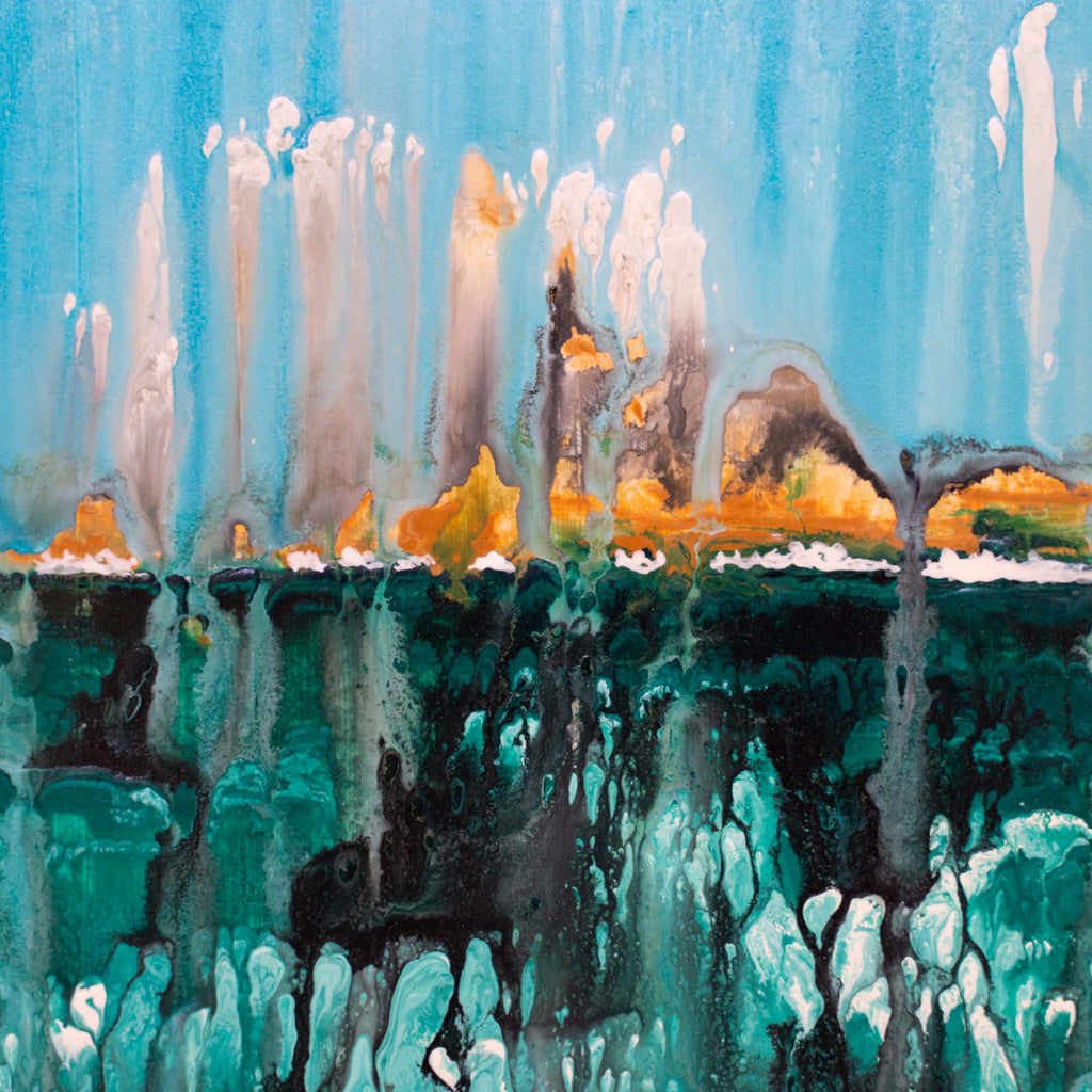 Green Window - Abstract Ocean Painting by Zach Crawford
