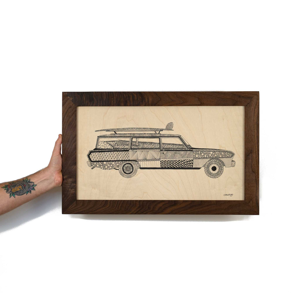 Hang Ten Wagon - Vintage Car Wall Art by Zach Crawford