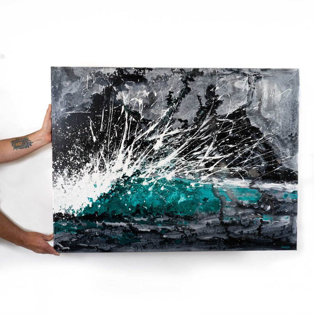 In the Fray - Abstract Ocean Painting by Zach Crawford