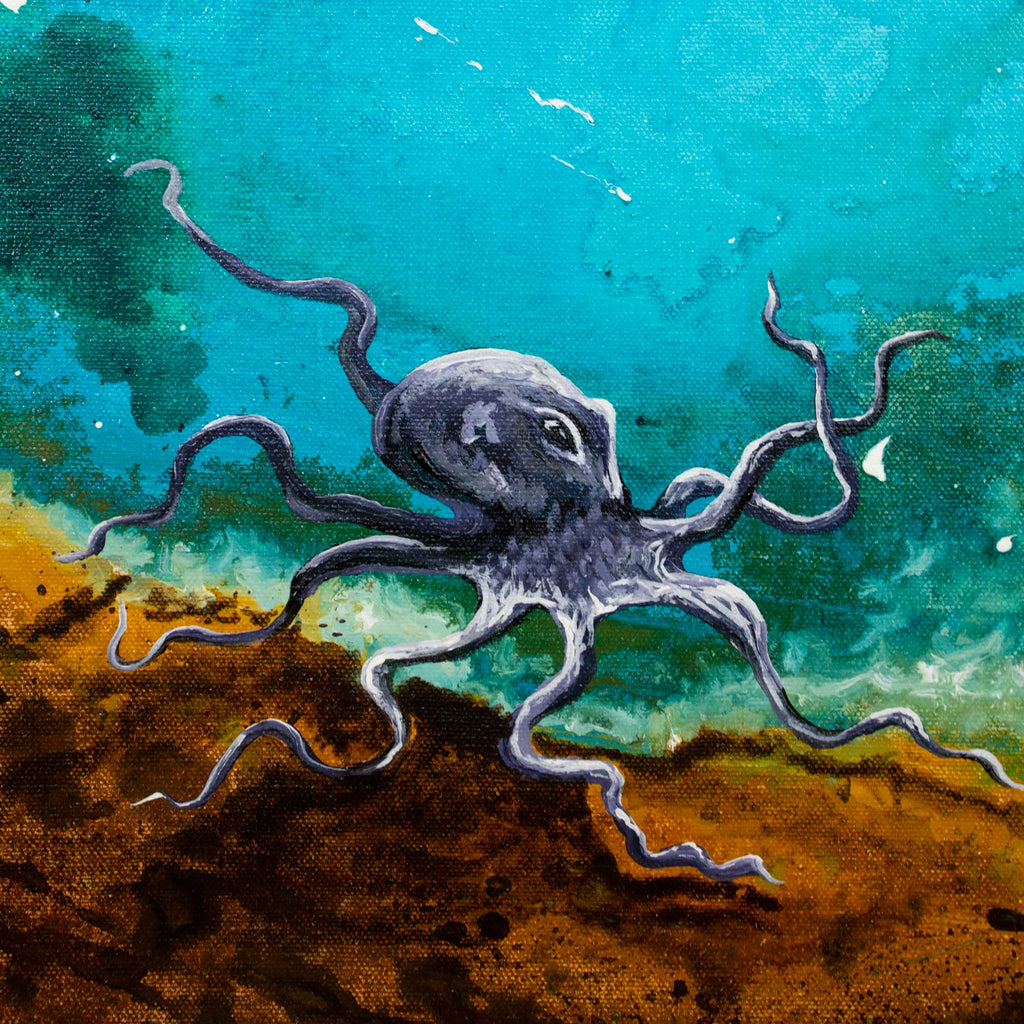 Octopus Sanctuary - Abstract Ocean Painting by Zach Crawford