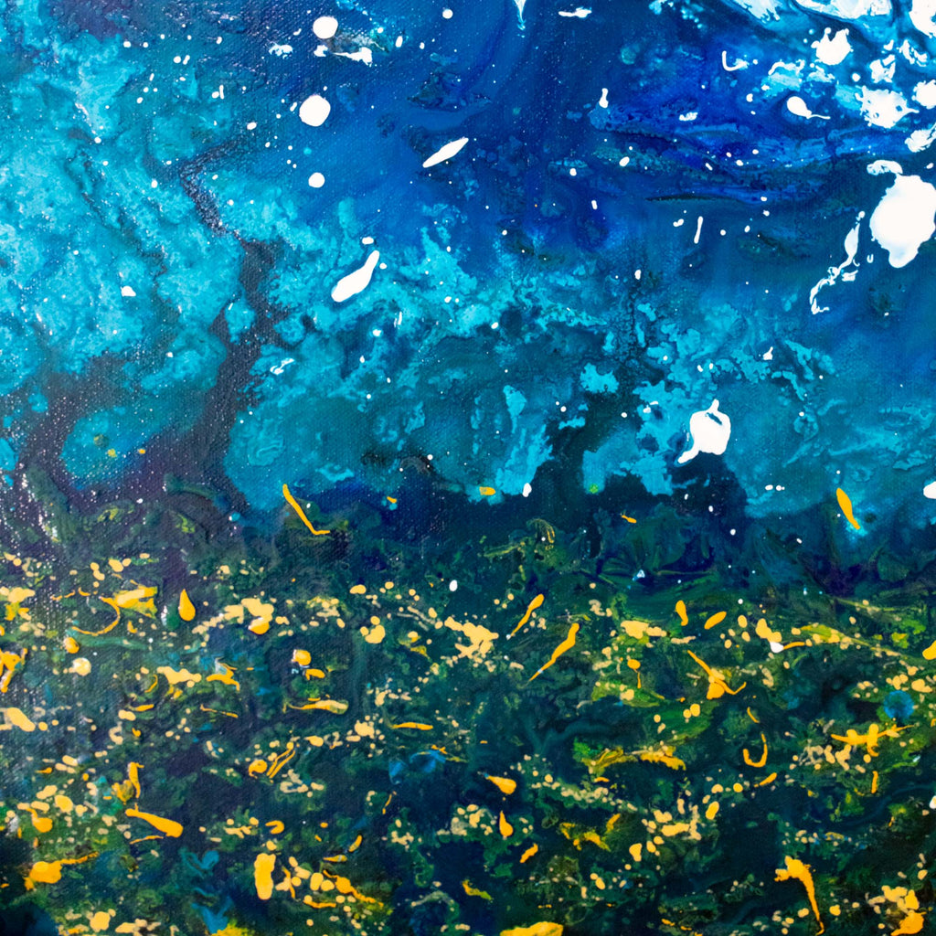 On the Reef - Abstract Ocean Painting by Zach Crawford