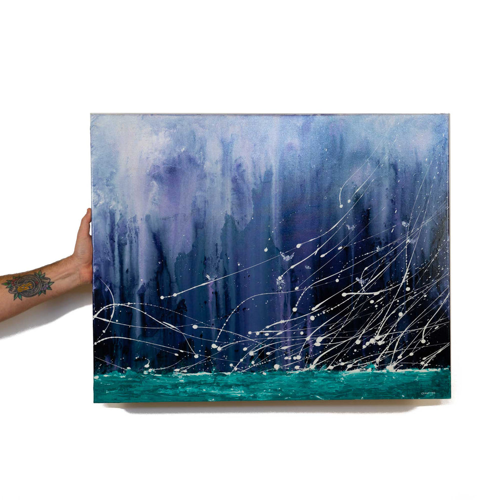 Purple Sky - Abstract Ocean Painting by Zach Crawford