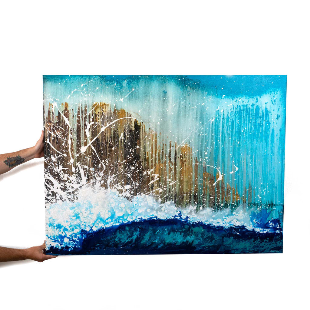 Rain Wave - Abstract Ocean Painting by Zach Crawford
