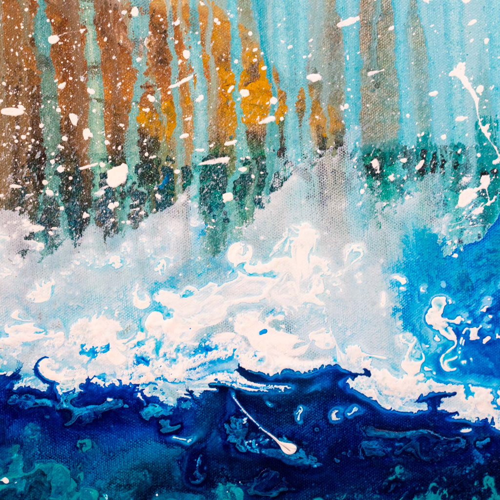 Rain Wave - Abstract Ocean Painting by Zach Crawford